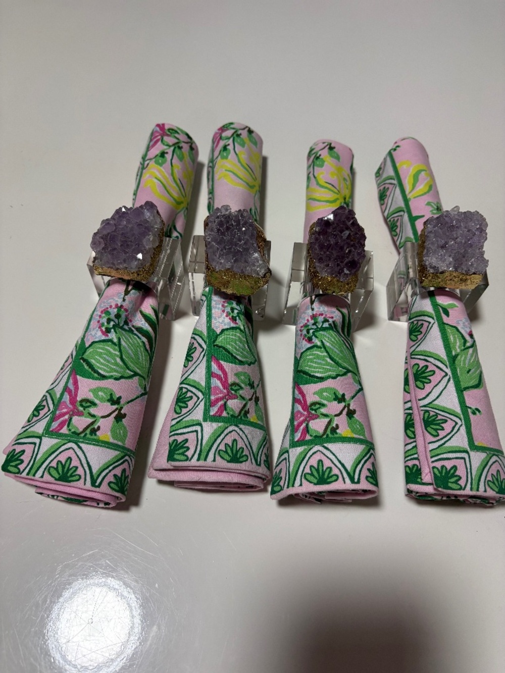 Lilly Pulitzer napkins and napkins rings